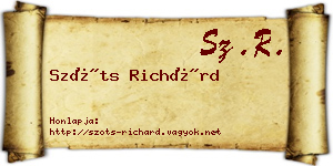 Szőts Richárd névjegykártya